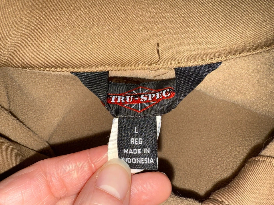 Chaqueta táctica Tru-Spec talla grande marrón coyote peso medio polar interior Foto 3 de 4