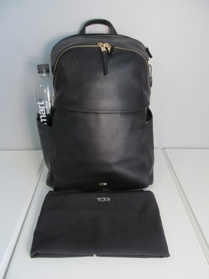 TUMI Women's Voyageur Raina Black Leather Backpack Gold Hardware, $750.00., NWT