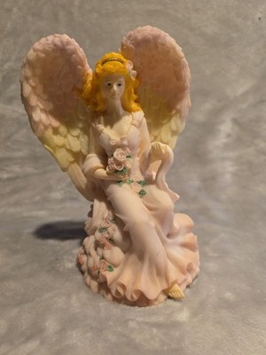Angel Figurine- Seraphim siting by Elby 7inx 5in porc/ ceramic