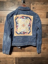 Vintage Y2K Mens/Womens Tommy Hilfiger Denim Jean Jacket back embroidery M