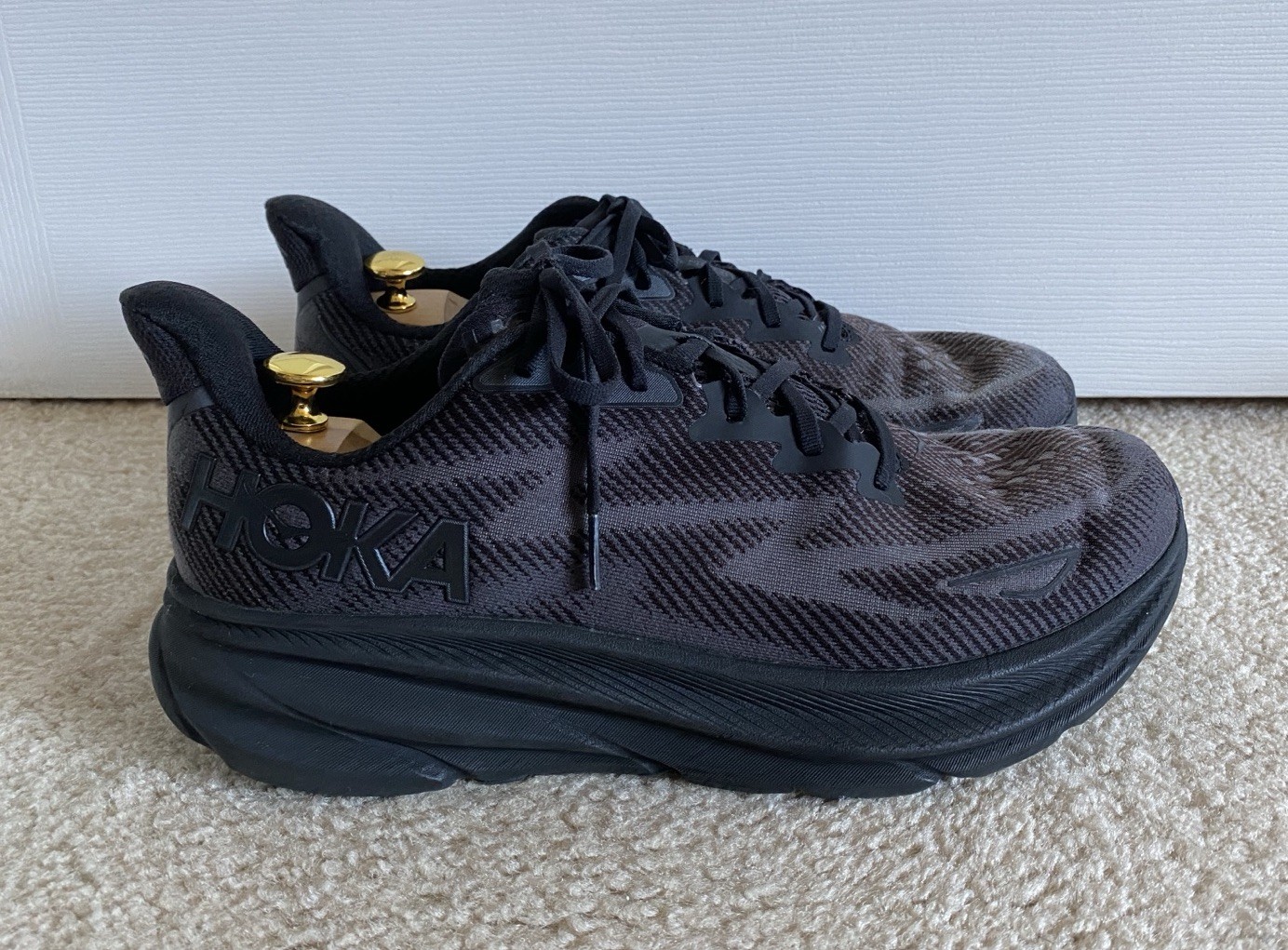 SAOLA Scarpe da corsa Hoka One One Clifton 9 da uomo taglia 12D nere 1127895 BBLC