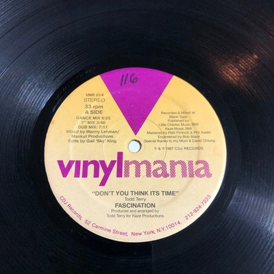 Todd Terry & Fascination   Don't You Think It's Time 12'' 1987 Vinylmania House
