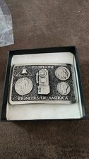 Vtg Telephone Pioneers of America Payphone Telephone System Belt Buckle