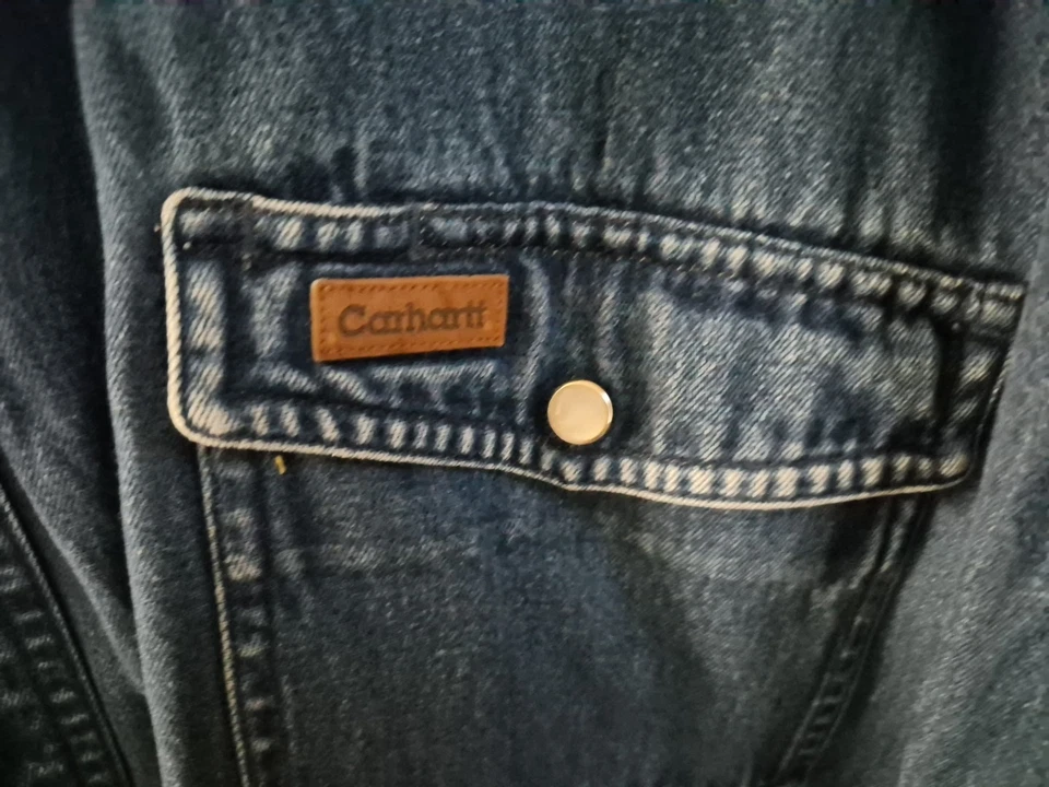 Camisa a Presión Carhartt Denim 2XL Blanca Perla Para Hombre Resistente  Foto 3 de 4