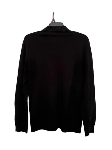 Lacoste Classic Pique Polo Shirt Large FR 5 Black Crocodile Logo Long Sleeve - Picture 3 of 7