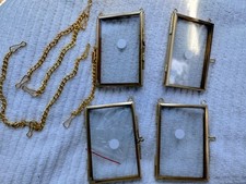 4 Pack Brass Hanging Glass Frame for Pressed ...