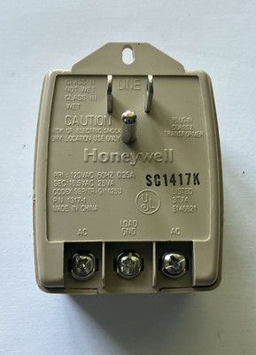 Honeywell  16.5VAC 25VA Plug-In Class 2 Transformer 1317-1  Power Supply