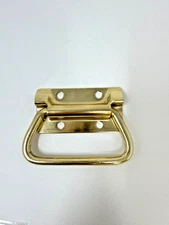 Brass Plated Folding Chest Trunk Handle Recessed Pull Hardware Toolbox S - 6 PK