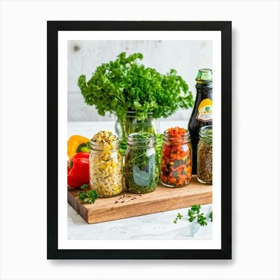 Frisches Gemüse und Bio-Lebensmittel Mi gerahmtes Wandbild Poster Leinwanddruck Bild