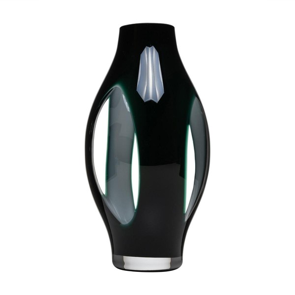 Inna-Glas Glas Vase Prospero Mit Sichtfenstern, GrüN-Klar, 40 Cm, Ø 21 Cm-image