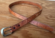 Tony Lama 67402 men's  western/cowboy tooled leather Belt size 34. Made in USA