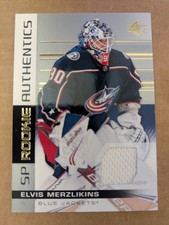 2019-20 SP - SP Rookie Authentics Elvis Merzlikins #109 Jersey (MEM, RC)