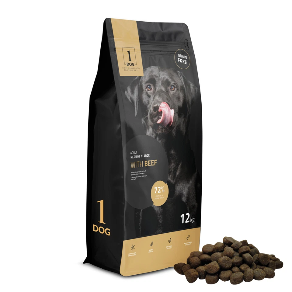 Hundefutter Trockenfutter Hund 12kg Getreidefrei Glutenfrei mit Rind 1DOG - Bild 4 von 4