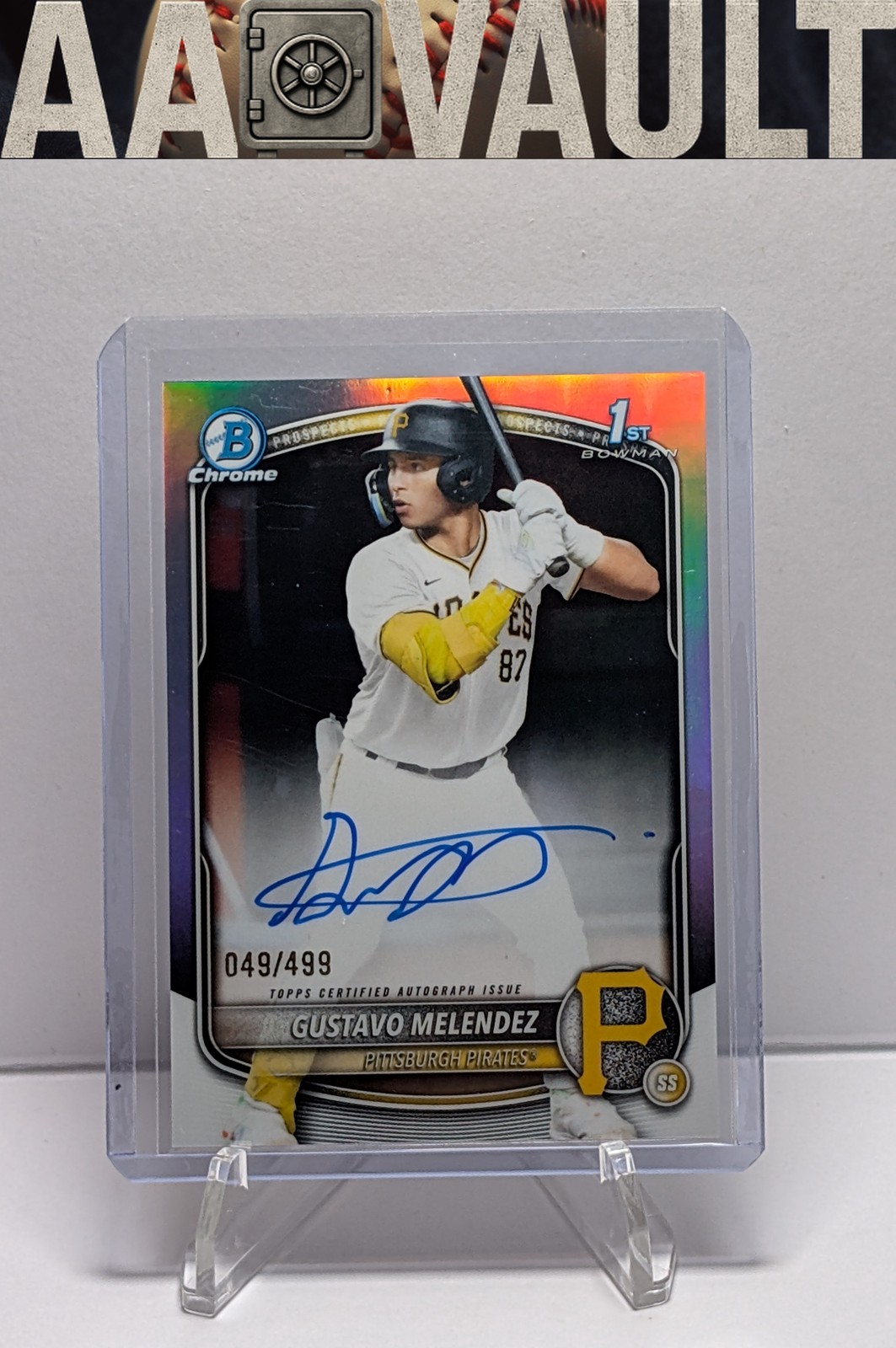 2025 Bowman Draft Gustavo Melendez Chrome Prospect Autographs Refractor /499