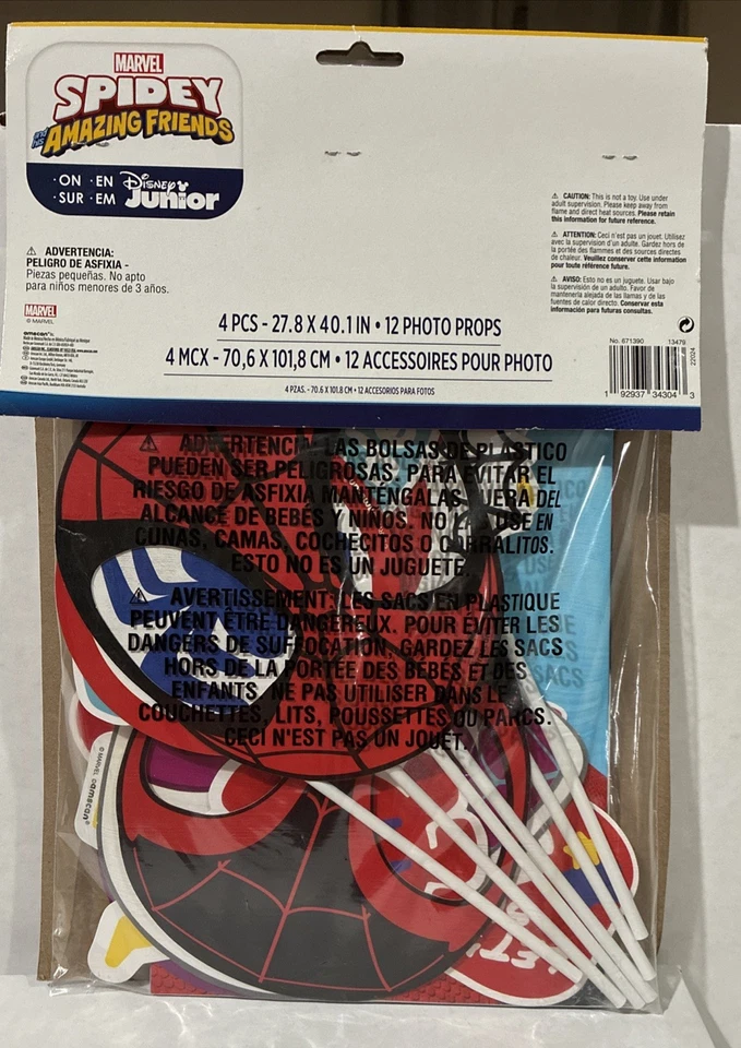 Spidey Amazing Friends Backdrop & Props Spider-Man Marvel Disney Birthday Party - Image 2 of 3
