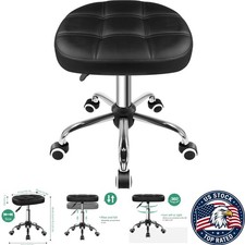 Versatile Oval Rolling Stool for Spa  Salon: Adjustable Height and Soft Cushion
