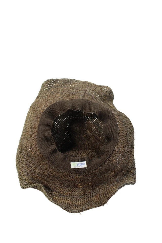 Sombrero de sol tejido con cuentas para mujer Hat Attack marrón talla OS Foto 3 de 4