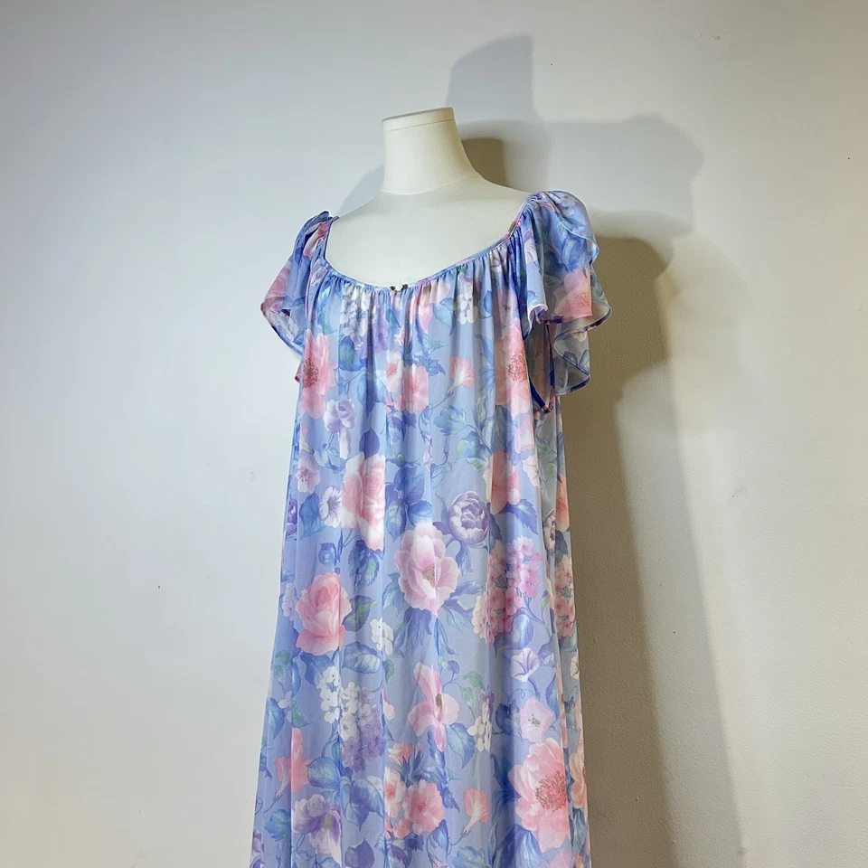 Vestido Babydoll Vintage Floral Sin Mangas Suave Niña Coqueta 48 Pulgadas Busto Mujer’s 3XL Foto 3 de 4