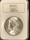 1887 Morgan Dollar  NGC MS63  Fatty Holder