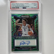 Panini Prizm Draft Picks Paolo Banchero Green Pulsar Auto /25 Rookie PSA 9 Duke