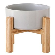 28 OZ Grey Elevated/Raised Ceramic Dog Bowl for Small and Medium Breeds, Dog ...