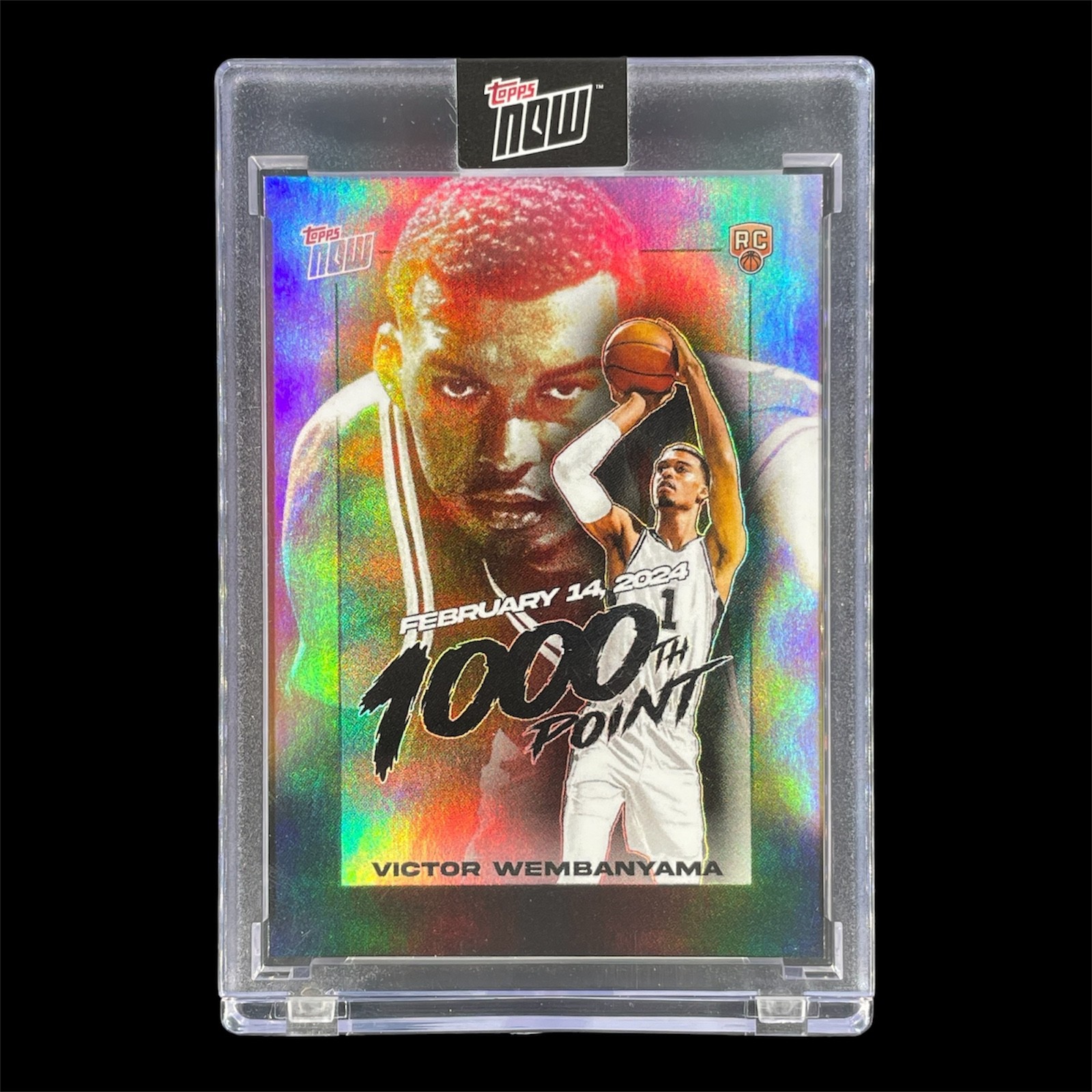 VICTOR WEMBANYAMA ROOKIE SEALED RAINBOW FOIL HOLO CARD 2023-24 Topps Now - Spurs