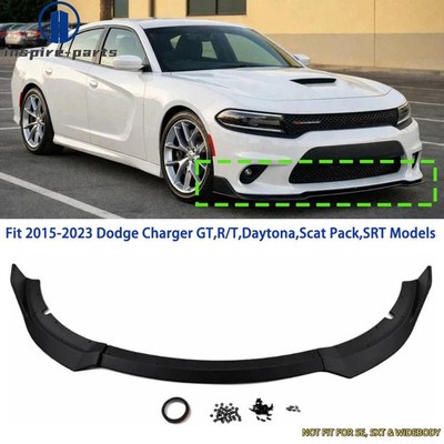 For 15-23 Dodge Charger SRT Scat Pack Daytona Front Lip Splitter Matte Black 3PC