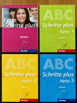 4x Hueber Deutsch Alphabetisierung Schritte plus Alpha 1 2 3 Vorkurs Kursbücher