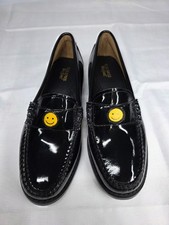 NEW Womens G.H. Bass Weejuns WHITNEY Happy Emoji Black Leather Loafer Size 7.5 M
