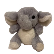 Vintage Dan Brechner Elephant Plush 7” Gray Stuffed Animal