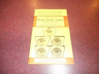 Vintage Recreational Sports Brochure Rolle Bolle Sales booklet rules names fun
