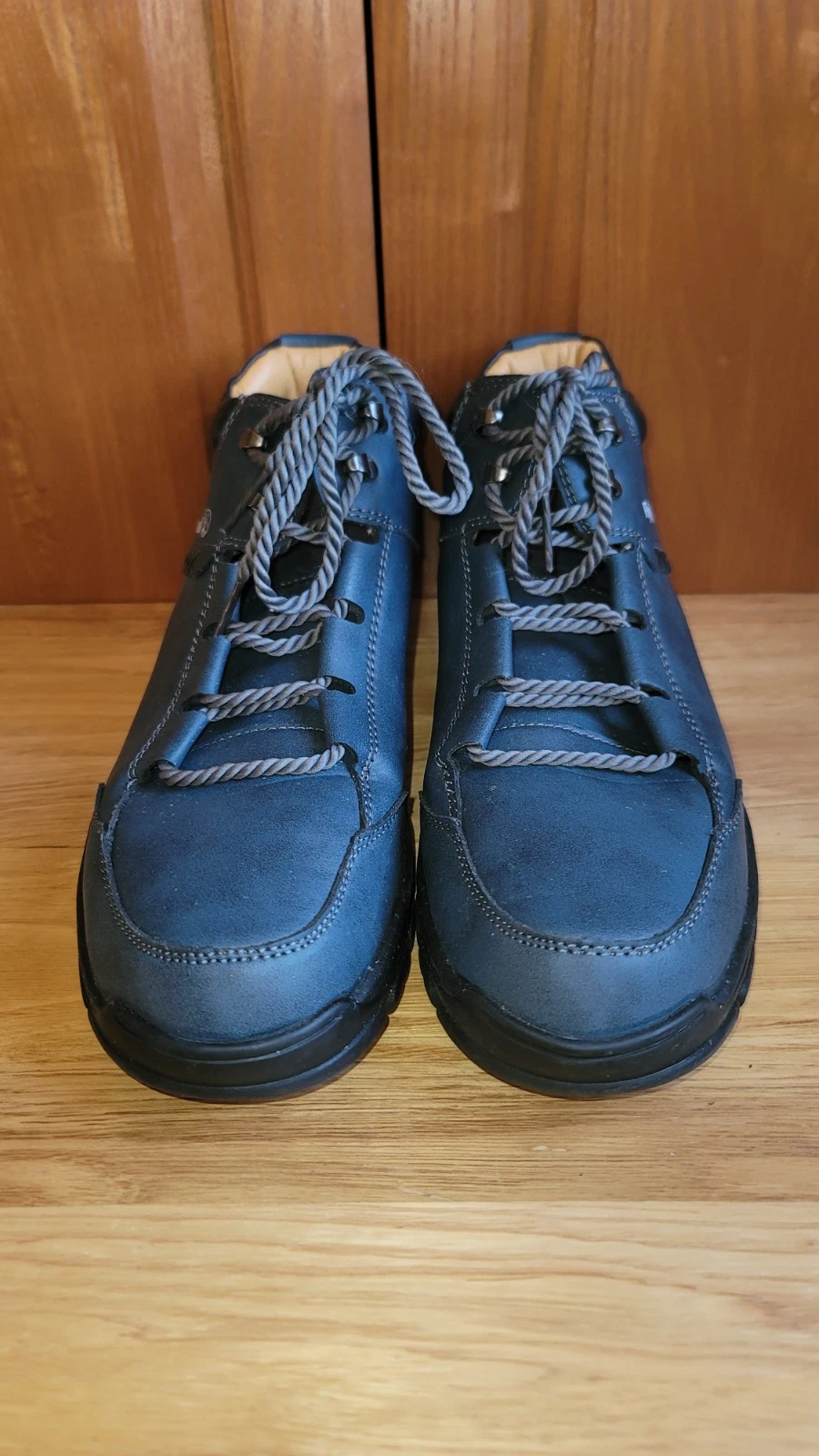 FLYLAND Men's Leather Non-Slip Chukka Blue Outdoor Boots Foot Reflexology*
