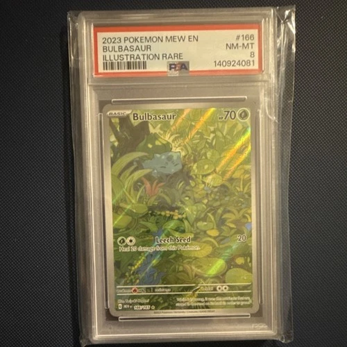 Pokémon Bulbasaur 166/165 Scarlet & Violet 151 Illustration Rare Holo PSA 8 70HP