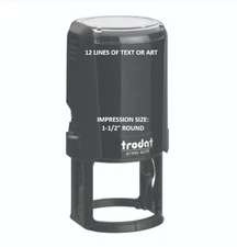 Trodat 4638 Round Stamp - 12 Lines of Text - Custom Self-Inking