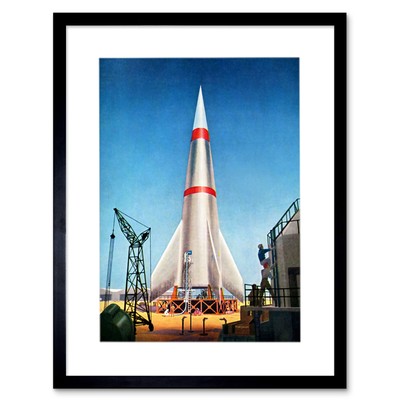 Wissenschaft Weltraum Rakete Raketenstart Sci Fi gerahmter Druck Bildhalterung 12 x 16 Zoll