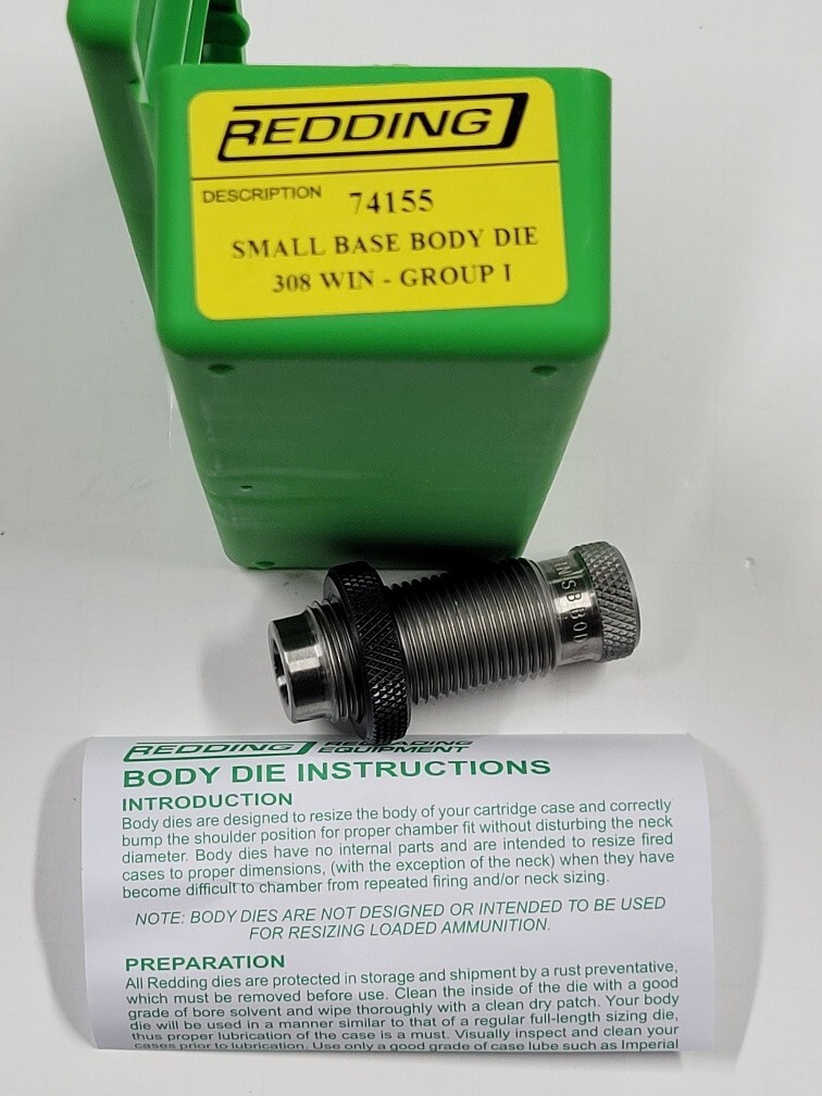 74155 REDDING SMALL BASE BODY SIZING DIE - 308 WINCHESTER - BRAND