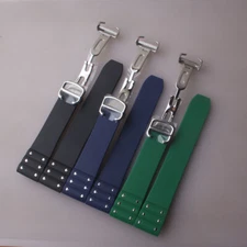Waterproof Rubber Strap for Cartier Santos, Silicone Watch Band, 21mm