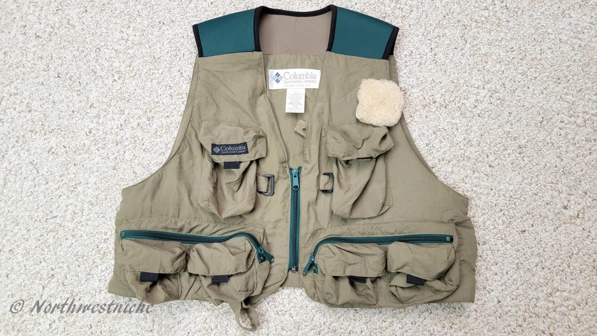 COLUMBIA Vintage Fly Fishing Vest ~ Size L ~ Neoprene / Nylon.