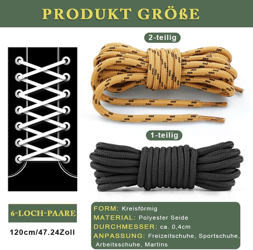 2 Paar Rund Schnürsenkel Stiefel Schnürsenkel für Wanderschuhe, Arbeitsschuhe, W - Bild 6 von 7