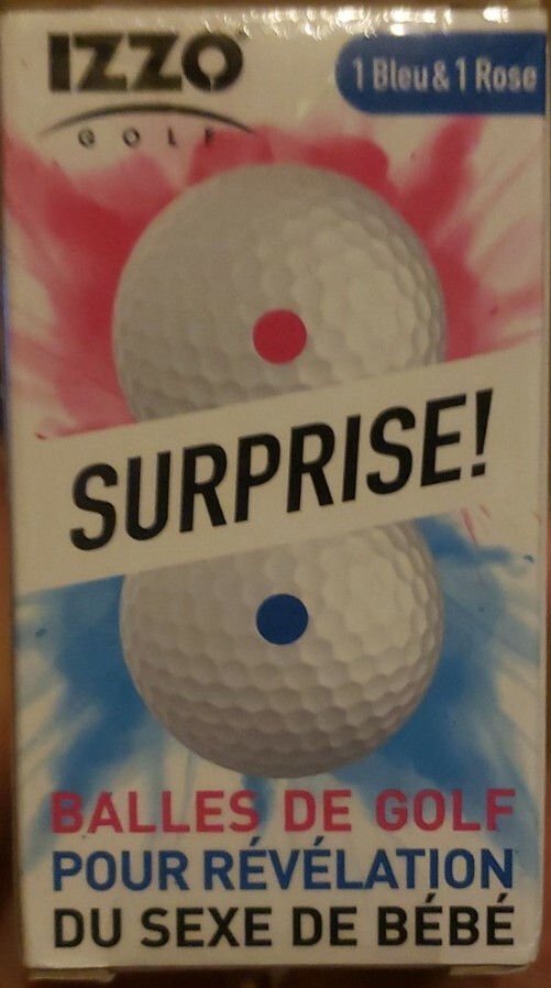 IZZO Golf Gender Reveal Golf Balls, 1 Blue and 1 Pink