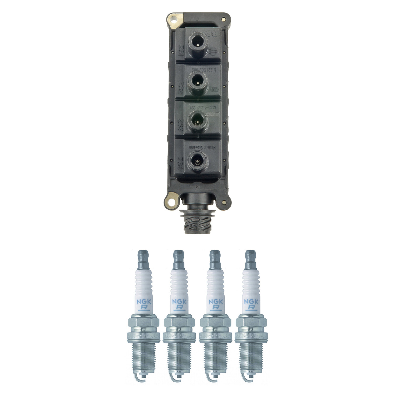 Bosch Ignition Coil NGK 4 V-Power Spark Plug Kit For E36 318i 318is 318ti Z3 L4