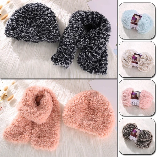 50g weicher Kunstfell Nerz Fleece Mischgarn Faden für Pullover Schal Handstricken - Bild 2 von 36