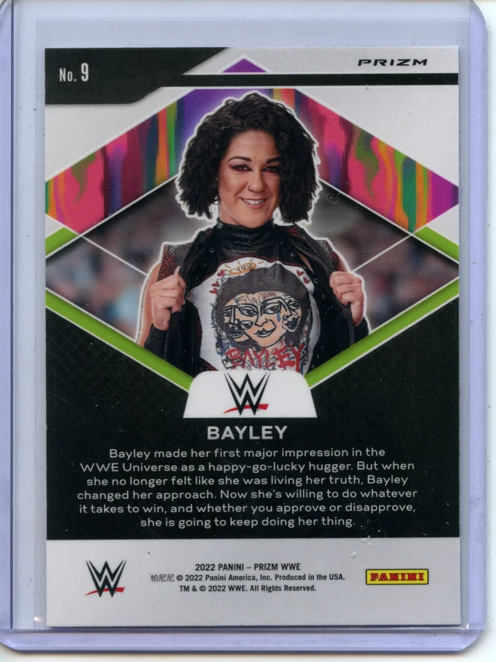 2022 Panini Prizm WWE Wrestling Fearless SILVER Parallel #9 Bayley SP - Image 2 of 2