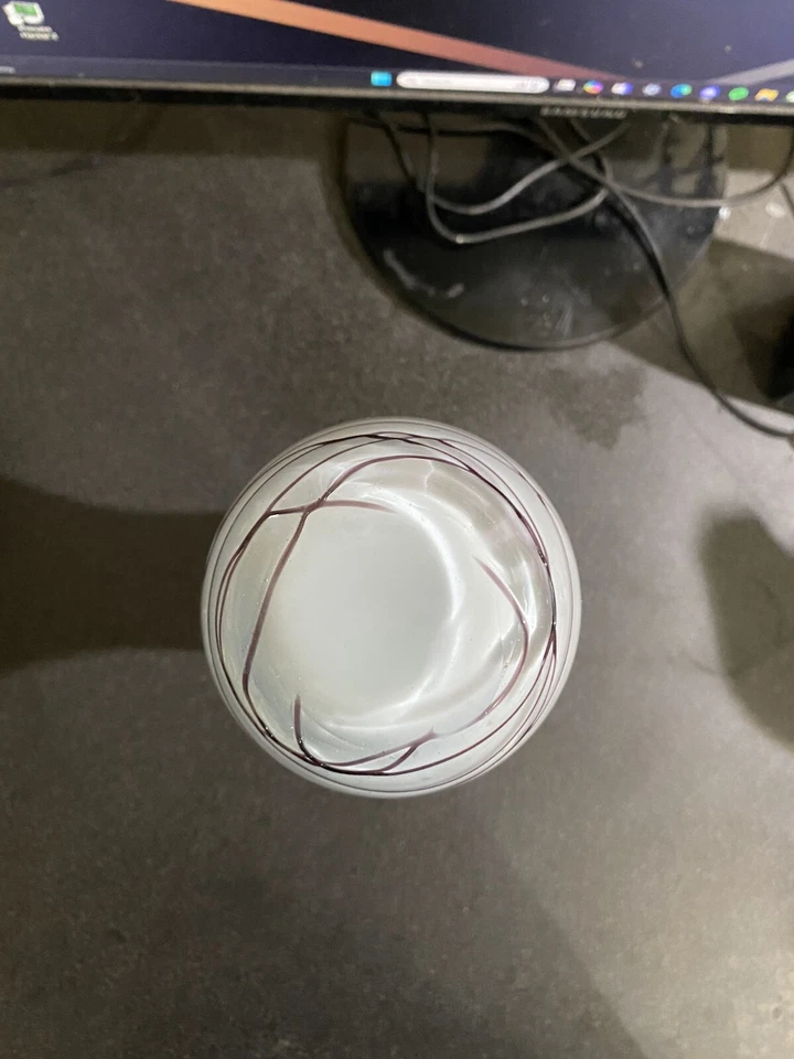 Абстрактное стекло белый с черный Drizzle художественное стекло ваза - шикарный! - Изображение 3 из 4