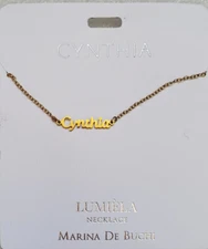 Lumiela "Cynthia" Personalized Necklace Nickel Free Gold Color NEW Inspirational