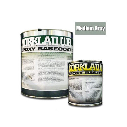 Norklad WB - Waterborne Epoxy Floor Paint, Base Coat, Medium Gray, 1 gallon Kit