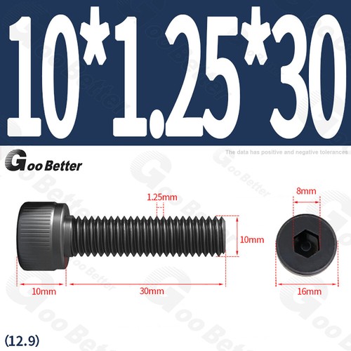 Feingewinde Zylinderschrauben 12.9 Stahl M6 M8 M10 M12 Schwarz Innensechskant - Bild 49 von 85