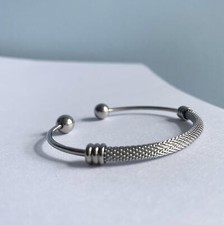 925 Sterling Silver Bangle, Cuff Bangle, Silver Bracelet, Adjustable Bangle