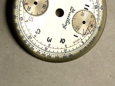 Cadran (dial) Pour Montre Breitling Venus 170 Chronographe Vintage - Diamètre 31 Mm - Couleur Argenté - Occasion