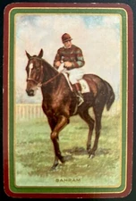 EN237 Swap Playing Cards 1 VINTAGE RARE ENGLISH NAMED RACE HORSE & JOCKEY BAHRAM